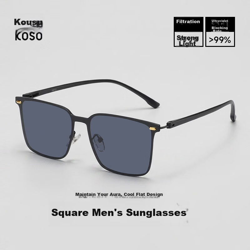 Kousu Polarized Square Sunglasses for Men and Women, UV Protection Driving and Fishing Glasses