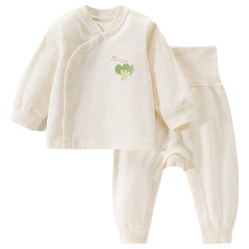 Huanxixiaoxiong Baby Spring and Autumn Underwear Set Long Sleeve Top and Pants High Waist Belly Protection Clothing