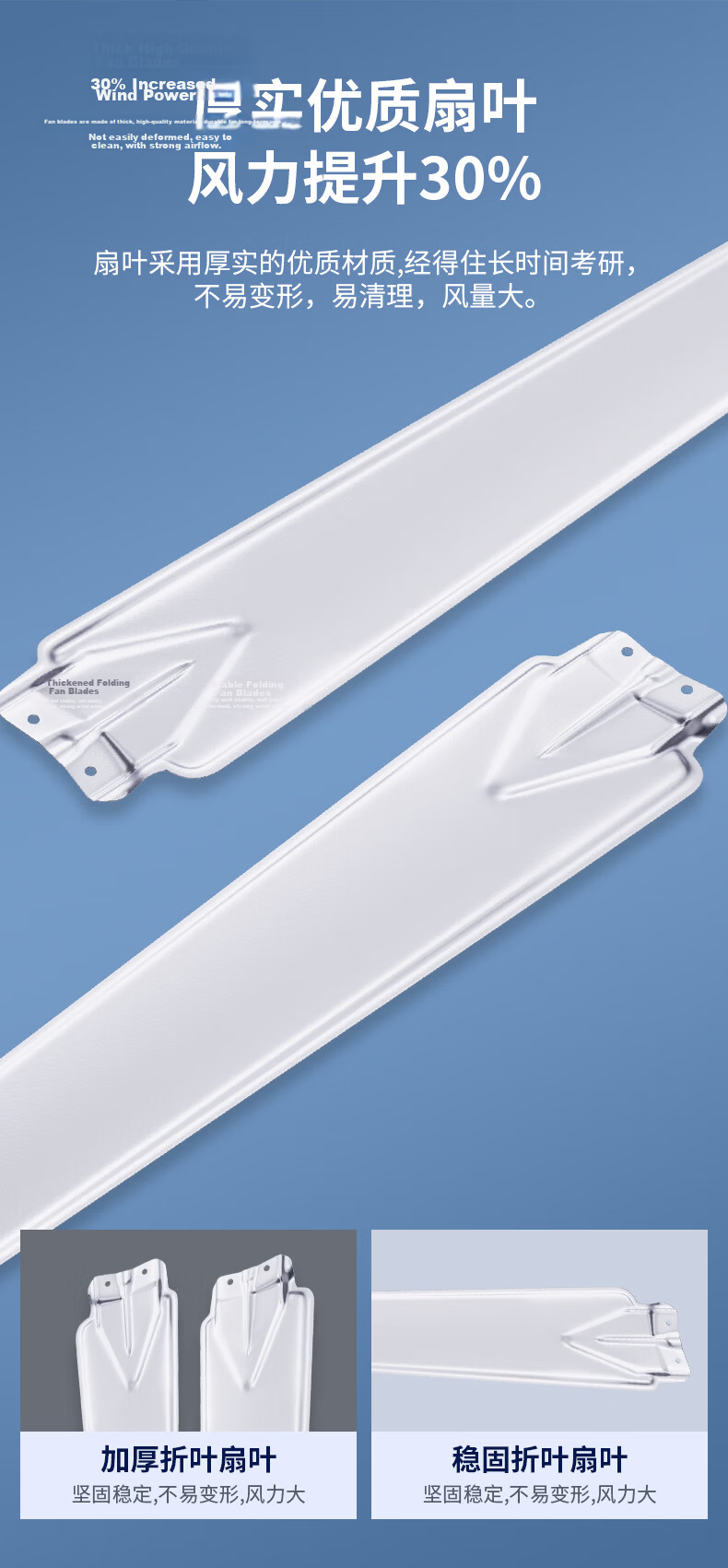 DIAMOND 56-Inch High-Power Industrial Ceiling Fan 100W Three-Blade Three-Speed Copper Wire - White 13