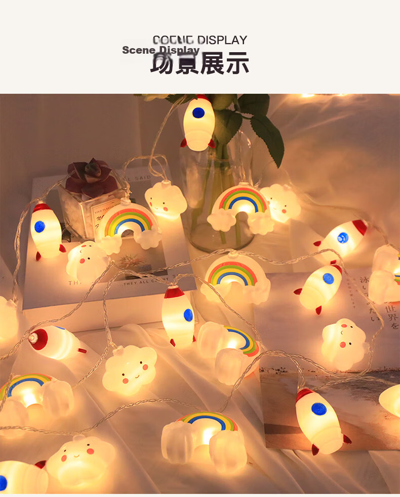 Modouyu Starry Sky String Lights, 3 Meters, 20 LED Lights, Camping Atmosphere Lights, Valentine's Day Confession, Proposal, Birthday Room Decoratio 7