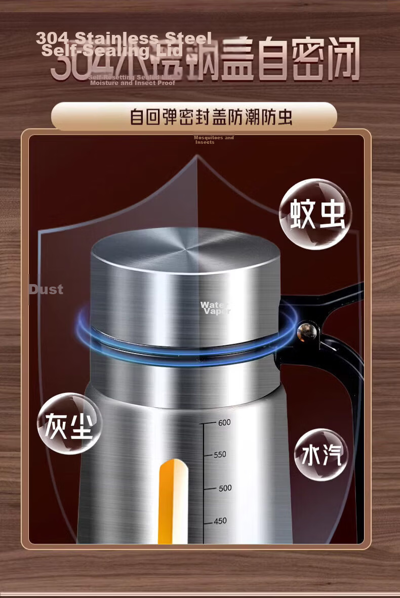 KATEI STORY 304 Stainless Steel Oil Dispenser Kitchen Household Food Grade Thickened Glass Oil Bottle Oil Can 4