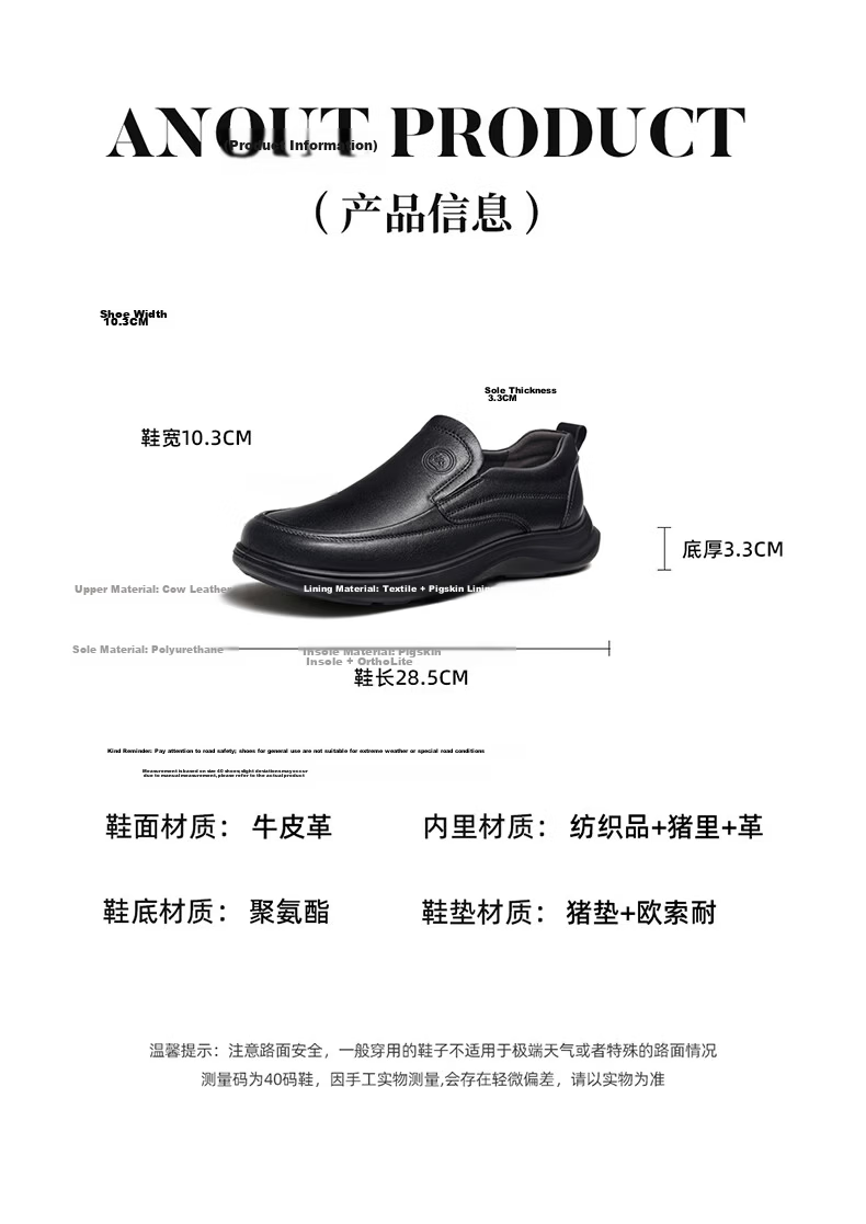 Camel Brand Men's Leather Shoes 2026 New Cowhide Soft Sole Business Casual Shoes P16A220017 Black Size 40 12