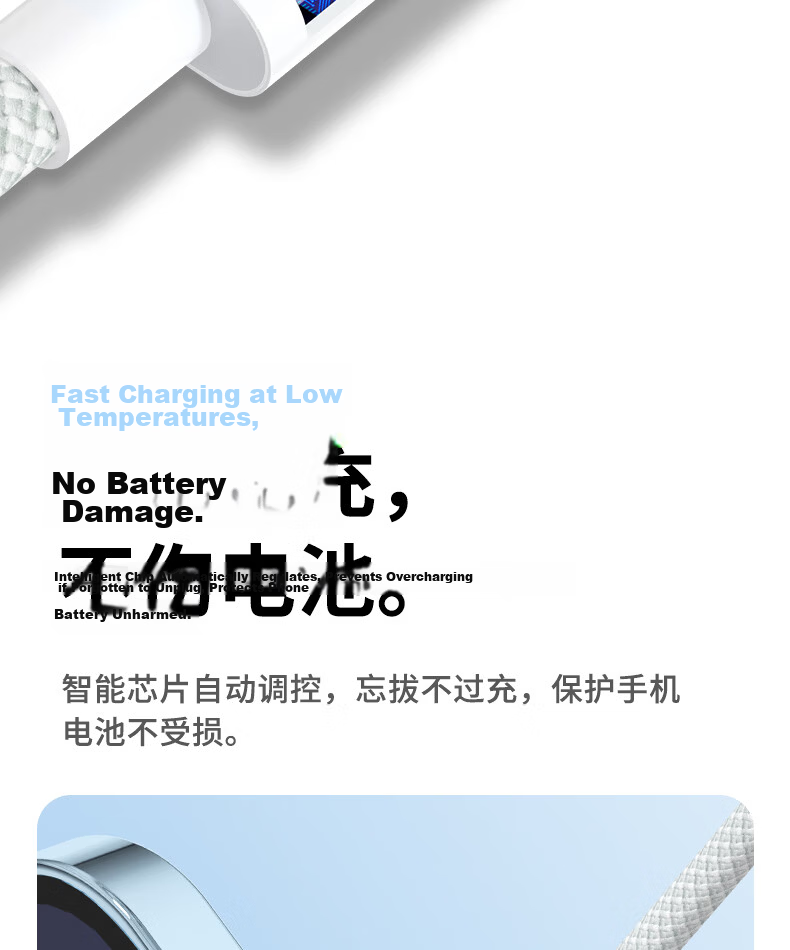 Apple Compatible 2.4A Fast Charging Data Cable for iPhone 14/13 Pro Max/12/11/XS R/8, iPad Tablet USB Car Charger Cable 1.5m Gray White 12