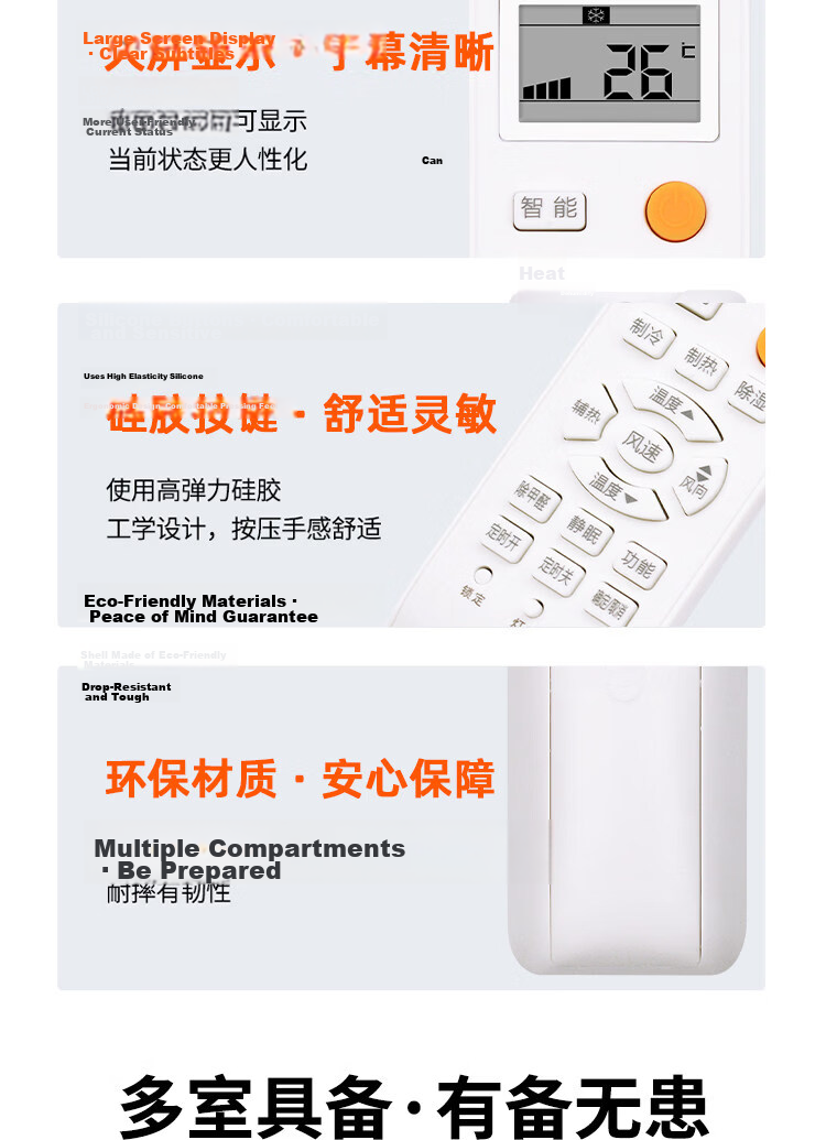 Aodoran Universal Remote Control for Haier Air Conditioner Compatible with All Central Air Conditioner Cabinet and Wall-Mounted Units, Leader, Little Genius, Little Superman Inverter Air Conditioner A 13