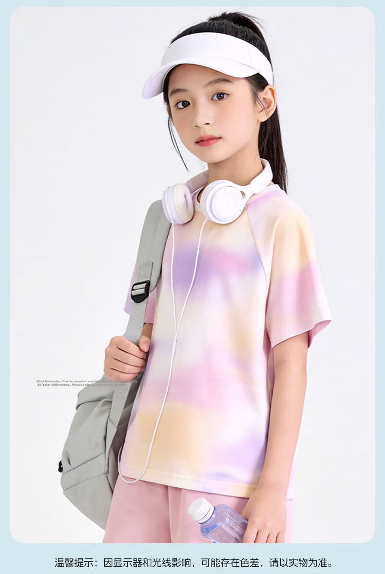 Piggy Banner Girls Sports Set 2026 Summer New Big Kids Ice Silk Cooling Short Sleeve Shorts Two-Piece Set 14