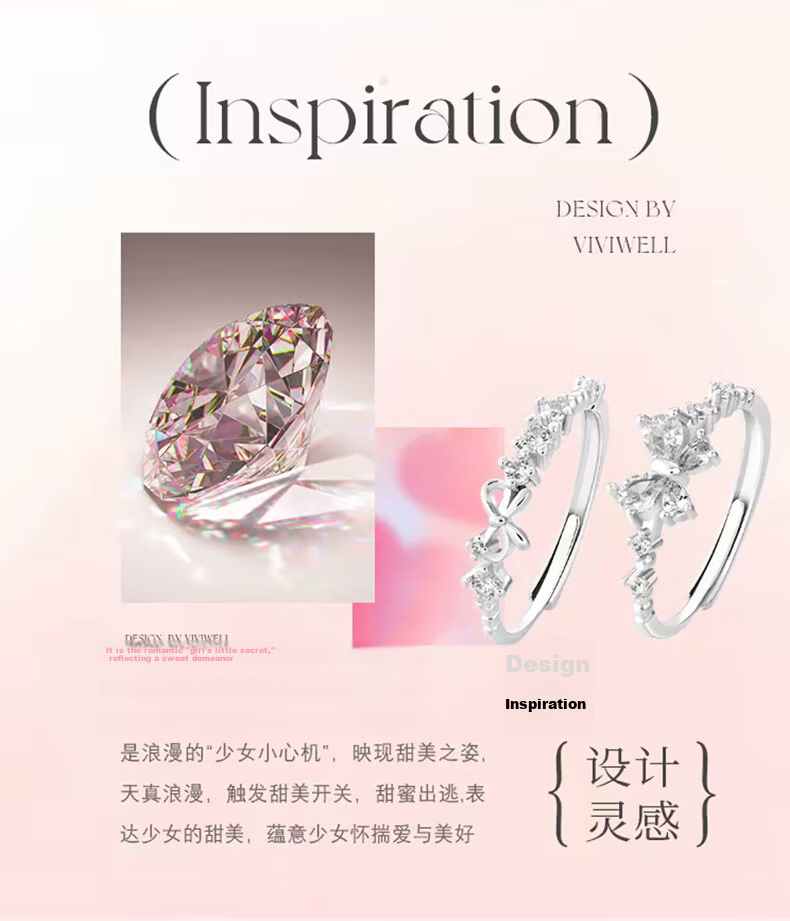 Chow Tai Fook [1000+ Stores] Sweetheart Princess Couple Rings Women's Best Friend Matching Rings Qixi Valentine's Day Gift for Girlfriend 2