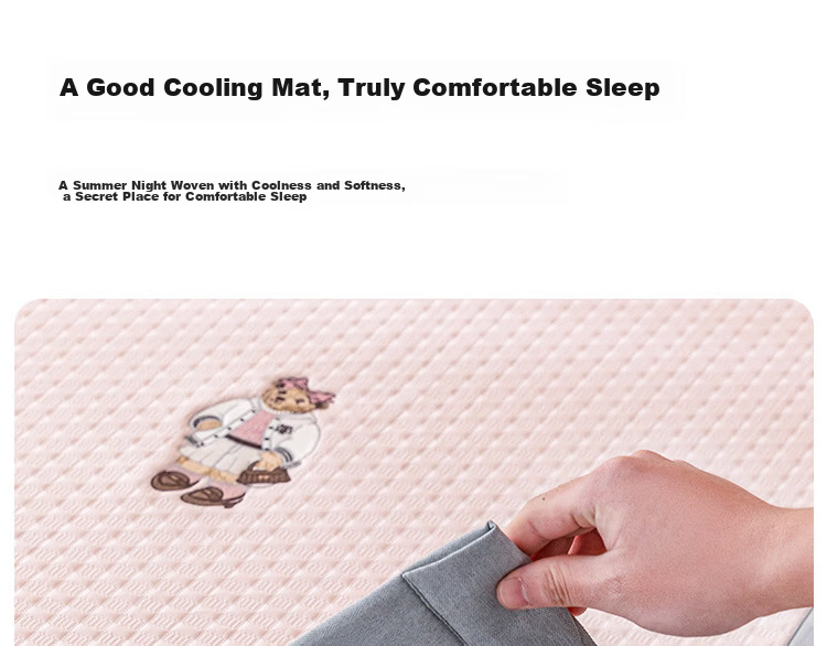 Teenie Weenie Class A Ice Bean Mat Summer Cooling Bed Sheet Ice Silk Mat Machine Washable Soft Cooling Double Air Conditioning Mat 1.8m Bed 16