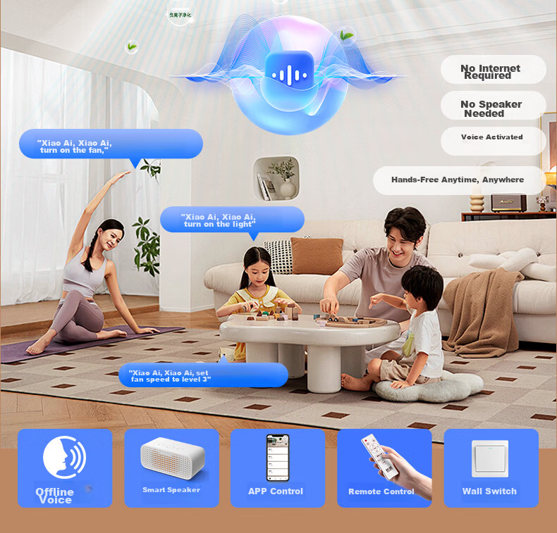Great Wall LED Bladeless Ceiling Fan Light Modern Minimalist Living Room Bedroom Ceiling Fan Lamp Zhongshan Lighting 19