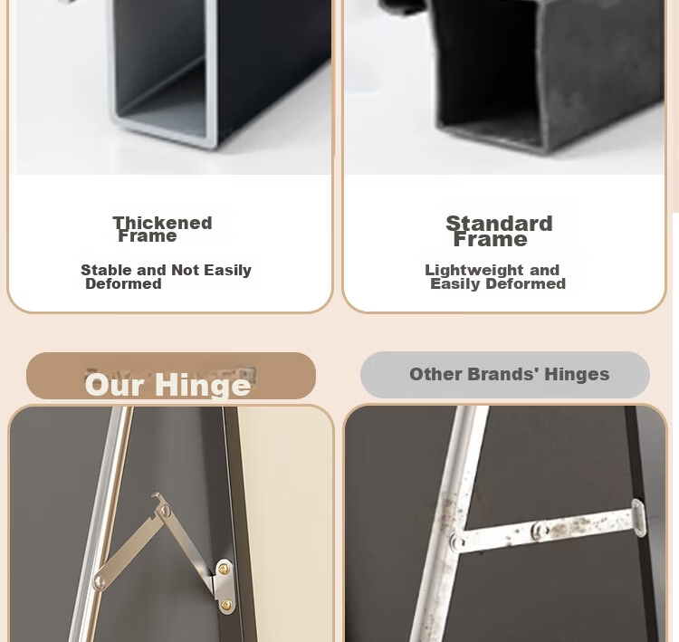 Anerya Full-Length Floor Mirror Aluminum Alloy Dressing Mirror 40x150cm for Home Bedroom Dorm Wall-Mounted 12