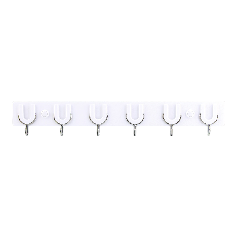 CHAHUA No-Drill Strong Adhesive Hooks, Bathroom Door Back Hooks, Toilet Towel Rack, 6 Hooks