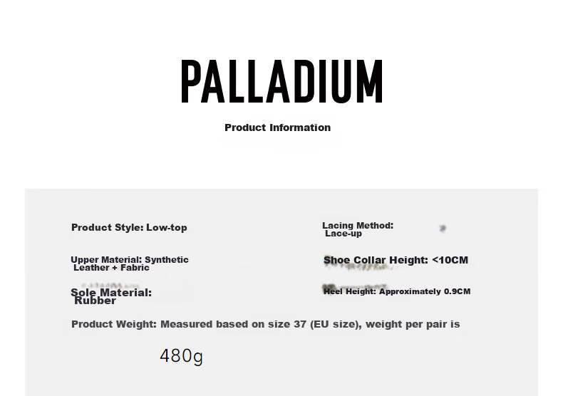 PALLADIUM Spring Autumn New Versatile Women's Lightweight Thin-Soled Derby Casual Sneakers Silver Single Layer Size 36 6