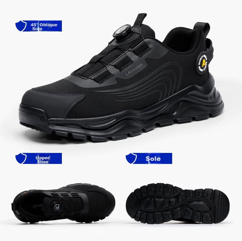 Blue Owl Shield Men's Summer Breathable Ultra-Light Anti-Smash Toe Anti-Puncture Safety Work Shoes DL217T Size 40 22