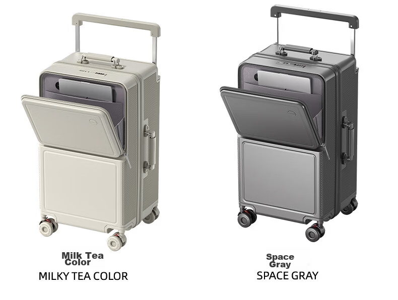 Pepsi Luggage Suitcase Front Opening Travel Case 24 Inch Unisex Wide Telescopic Handle Multifunctional Business Trip Password Lock Box 15