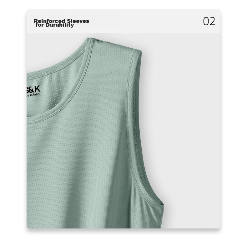 Baleno S&K Series Men's Summer Ice Silk Mesh Quick-Dry Sleeveless Gym Tank Top Vest Student Running Shirt 19