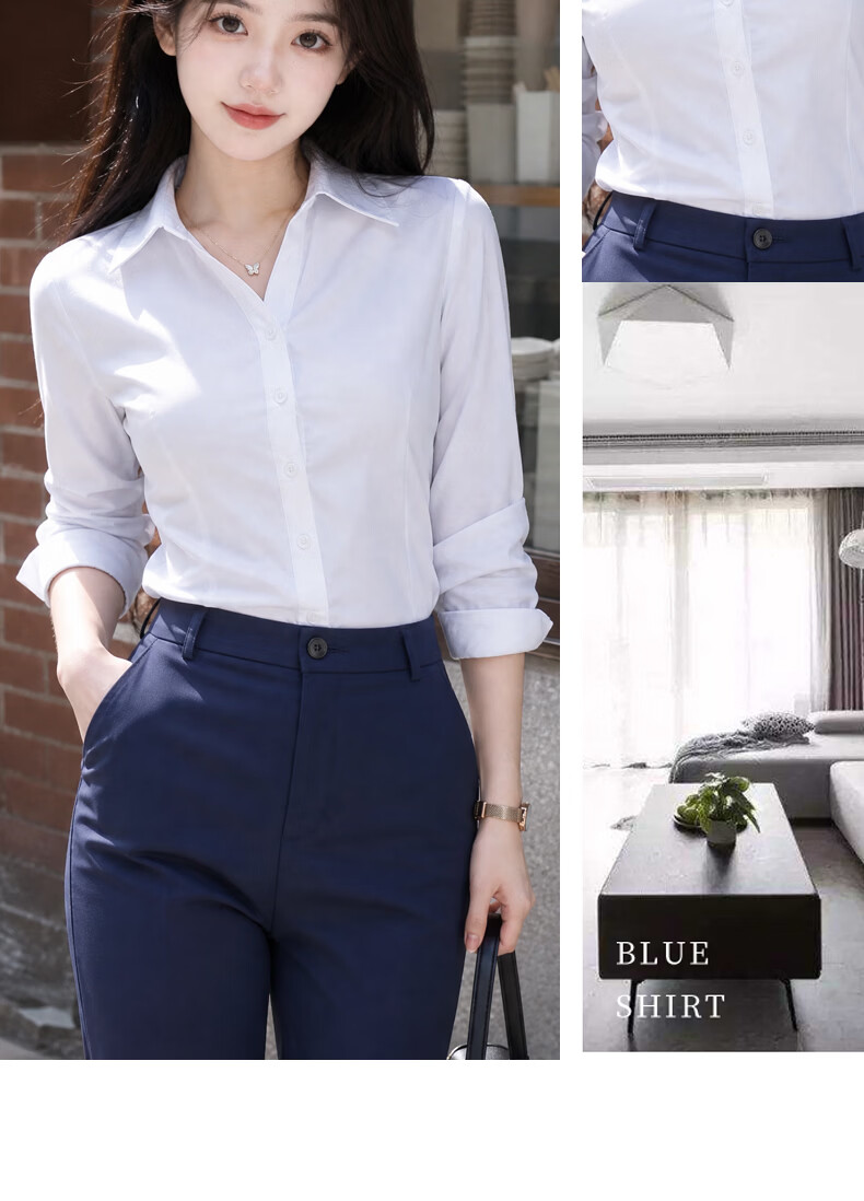 Chaoxu White Shirt Professional Long Sleeve Women Interview Commuting 2026 New Slim Fit Casual Wrinkle-Free Shirt 20