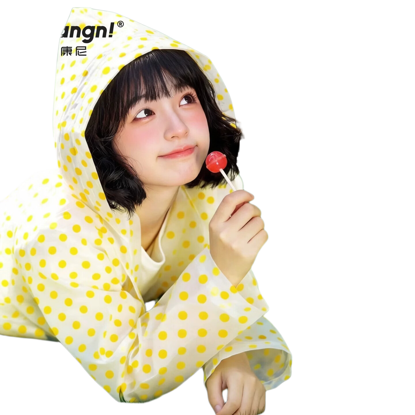 AIKANGNI Disposable Thickened Portable Raincoat, Long-Style Adult Rain Poncho for Electric Bikes, Stylish Polka Dot Yellow