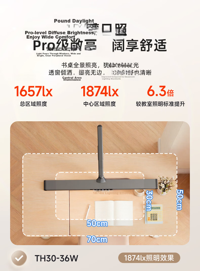 Haishibao Clamp-On Wall-Mounted Eye Protection Desk Lamp, Street Light, Full Spectrum, for Children And Students' Desks, Study-Specific TF07-105W 11