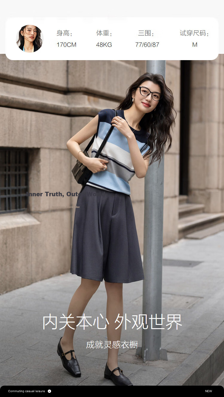Demana [Breathable Tencel] Summer Lightweight Office Round Neck Raglan Colorblock Slimming Striped Knit Sweater for Women Premium Feel 9