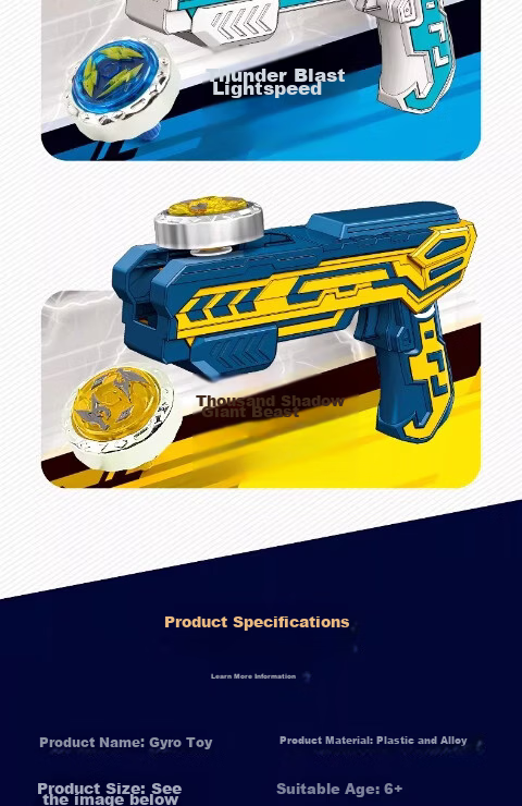Lankup Gyroscope Toy Gun Launcher Dual Battle Board Game Children's Toy for Boys Ages 3-6 Birthday Gift 11
