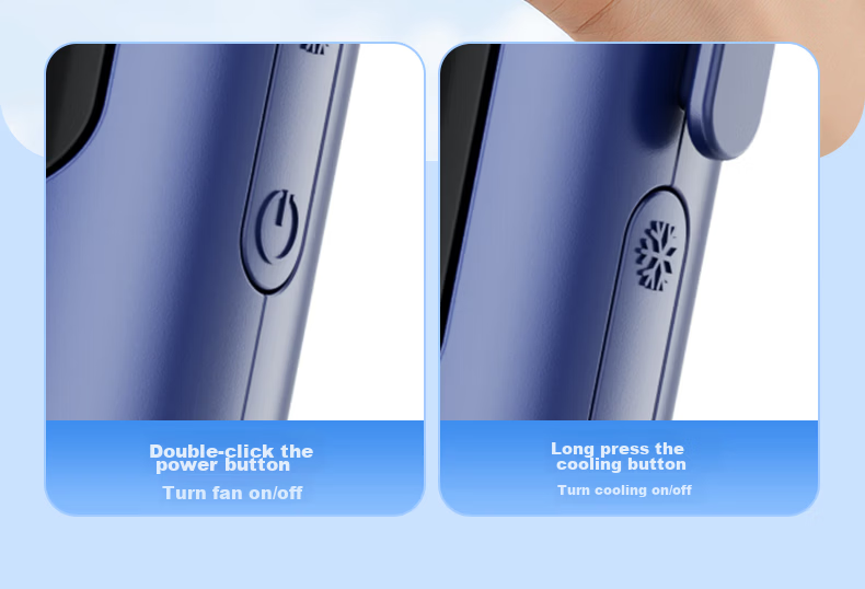 Suoying Semiconductor Cooling Handheld Fan Small Desktop Dormitory Neck Hanging Bed Silent Cooling USB Rechargeable Long Battery Life Outdoor Portable Turbo Boost 24