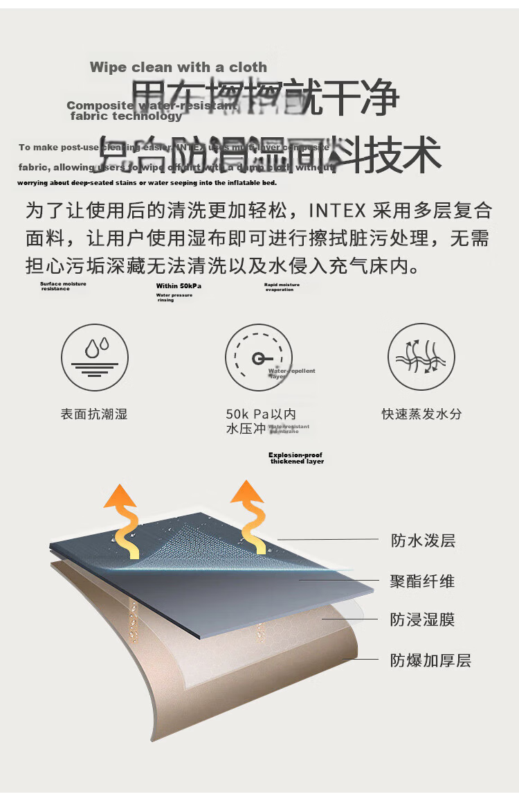INTEX Single Inflatable Air Bed Portable Home Nap Sleeping Pad Outdoor Tent Moisture-Proof Foldable Mattress 64756N 4