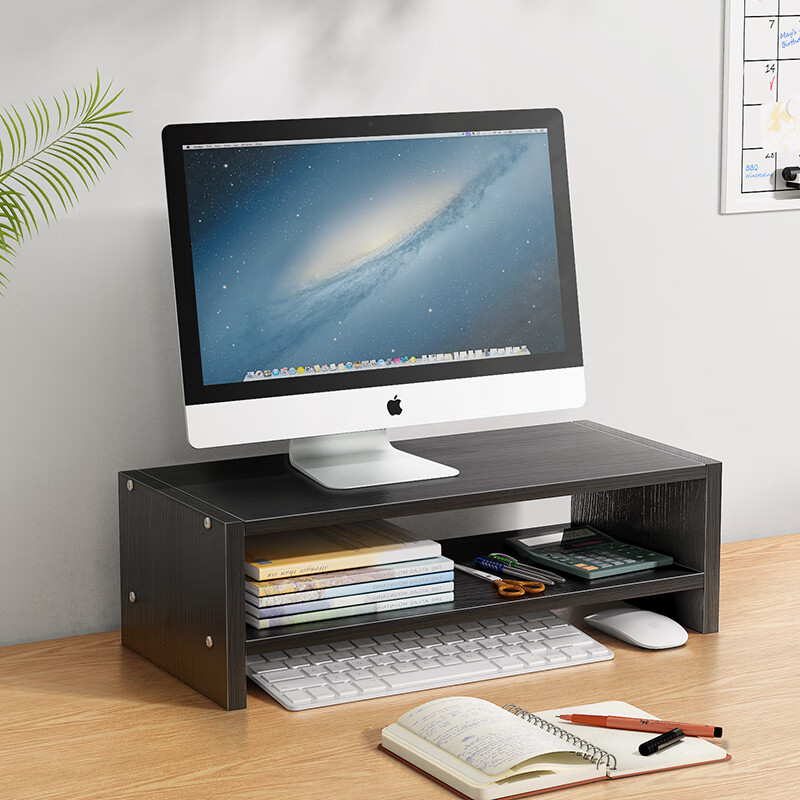 Anerya Computer Monitor Riser, Desktop Bookshelf, Office Storage Rack, Storage Stand, Black