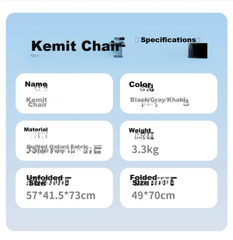Jingcai Folding Chair Recliner Camping Chair Portable Outdoor Stool Beach Chair JHY8 Gray 17
