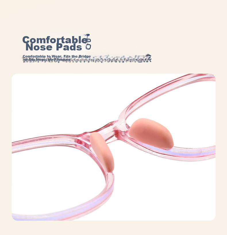 Liangshihui Blue Light Blocking Glasses for Kids Anti-Radiation Anti-Fatigue Myopia Prevention Online Class Protective Eyewear Pink Frame Purple Temples 7