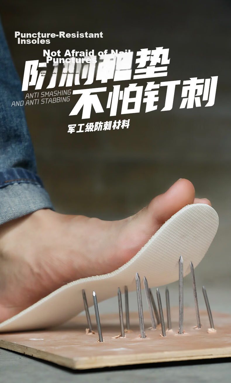 FOOTOPPO Kevlar Anti-Puncture Insoles for Men, Construction Site Anti-Stab and Nail-Resistant Work Insoles, Outdoor Nail-Resistant Puncture-Proof Insoles 1