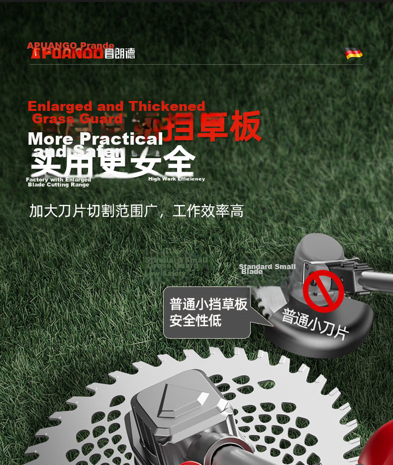 Prand Electric Cordless Lawn Mower Handheld Grass Trimmer Lithium Battery Lawn Mower Multifunctional Brush Cutter Weed Remover 7