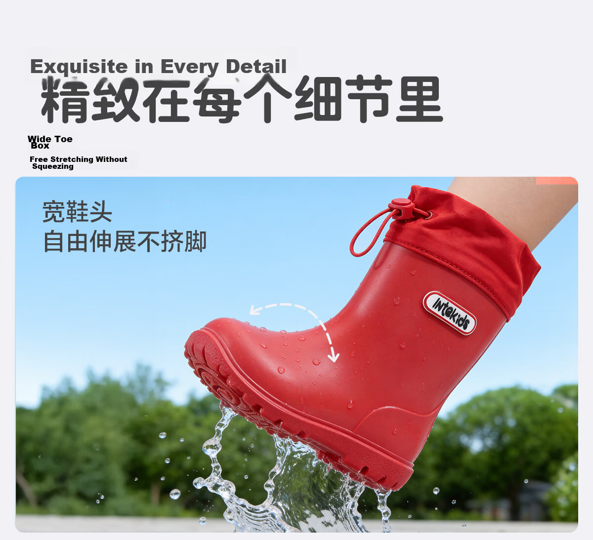 Sweet Sweet Kids Waterproof Non-Slip Rain Boots for Boys and Girls, Lightweight Durable Versatile Water Shoes for Toddlers and Kindergarten Children 41