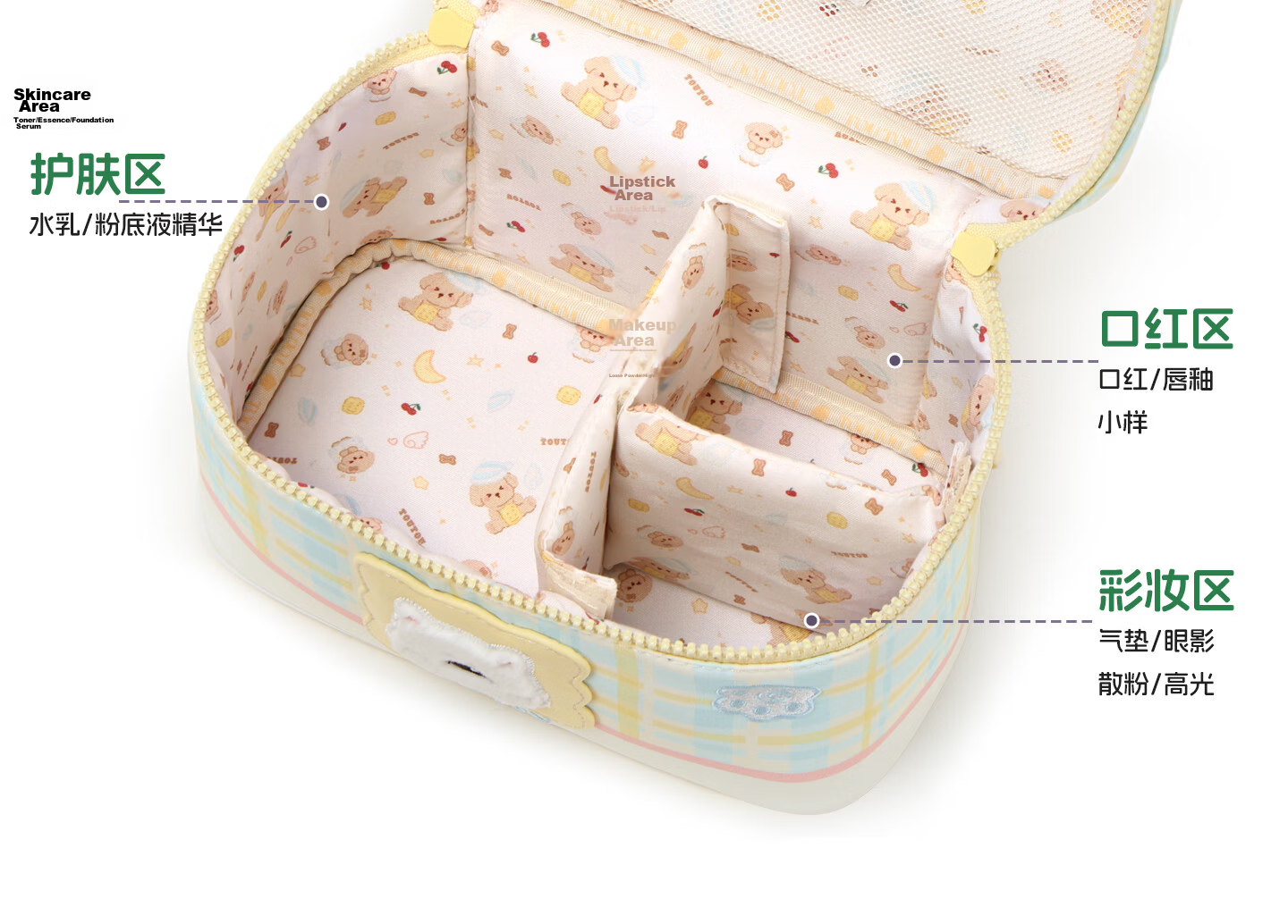 Toutou 2026 New West Highland Makeup Bag Large Capacity Portable Toiletry Bag Cosmetic Storage Bag Qixi Birthday Gift 25