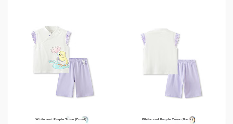 Balabala Baby Pajama Set Spring Summer Lightweight Children's Air Conditioning Clothes Girls' Homewear Toddler Traditional Chinese Style Print 15
