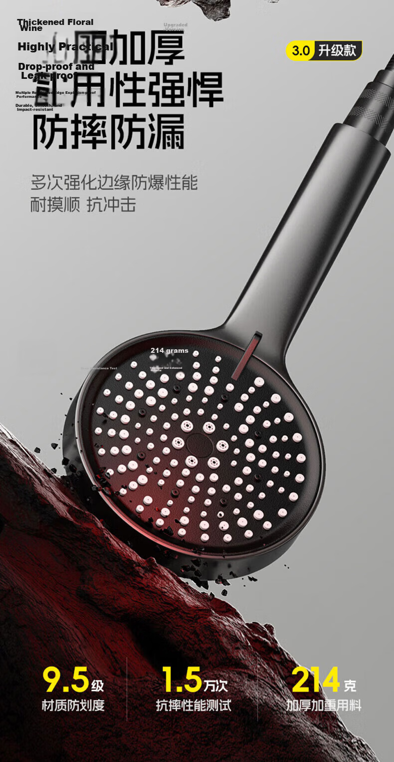 HOMK Seiko Shower Head Set with Hose, High-Pressure Bathroom Shower Sprayer 9