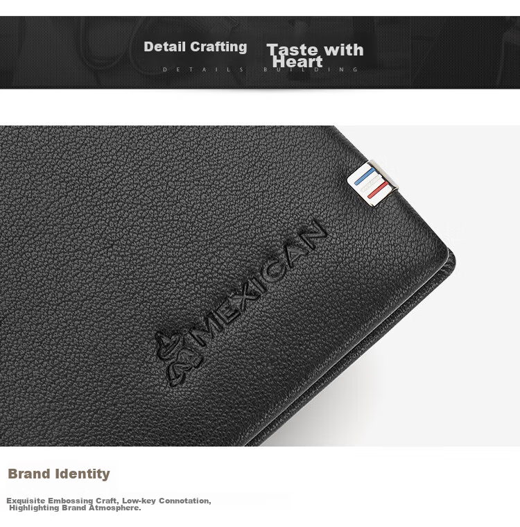 MEXICAN Genuine Top-Grain Leather Wallet for Men, Long Style Billfold, High-End Gift Box, Birthday Present for Boys And Fathers 12