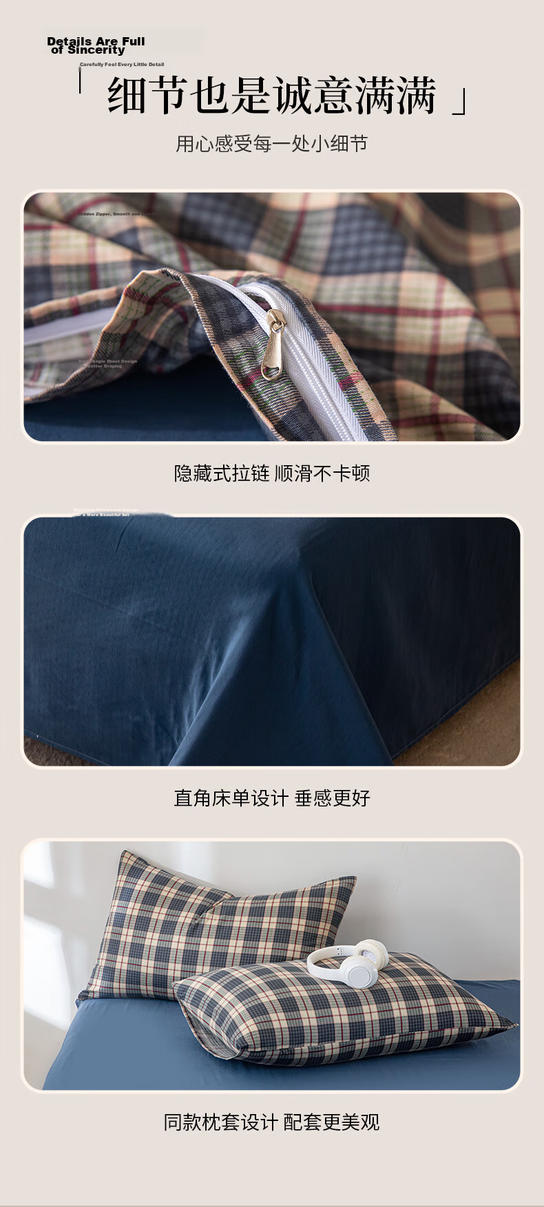 MUJI A-Class 100% Cotton Double-Layer Gauze Skin-Friendly Soft Bedding Set Printed Four-Piece Set for Single/Double Bed 1.5/1.8m Bed 2*2.3m Double-Layer Gauze Lanmige 8