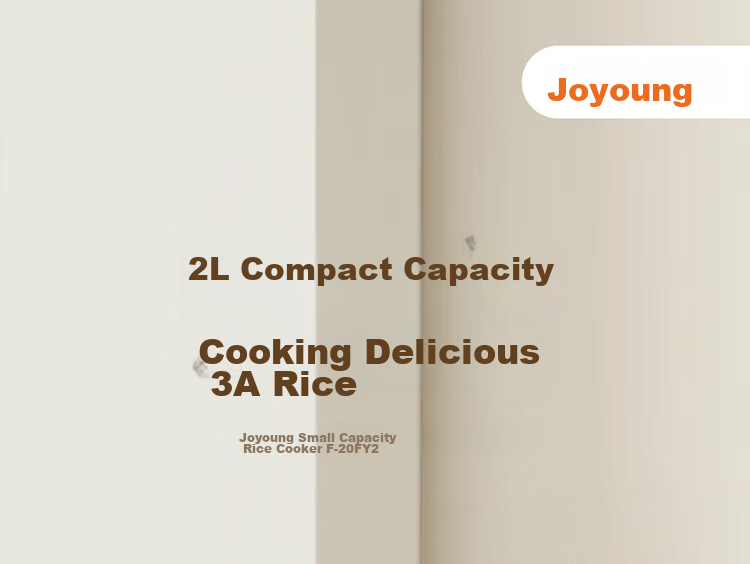 Joyoung 2L 1-2 Person Compact Capacity Rice Cooker, Ceramic Inner Pot with Non-Stick Coating, Dual NTC Temperature Sensing, 3A Grade Excellent Rice, 20FY2 1