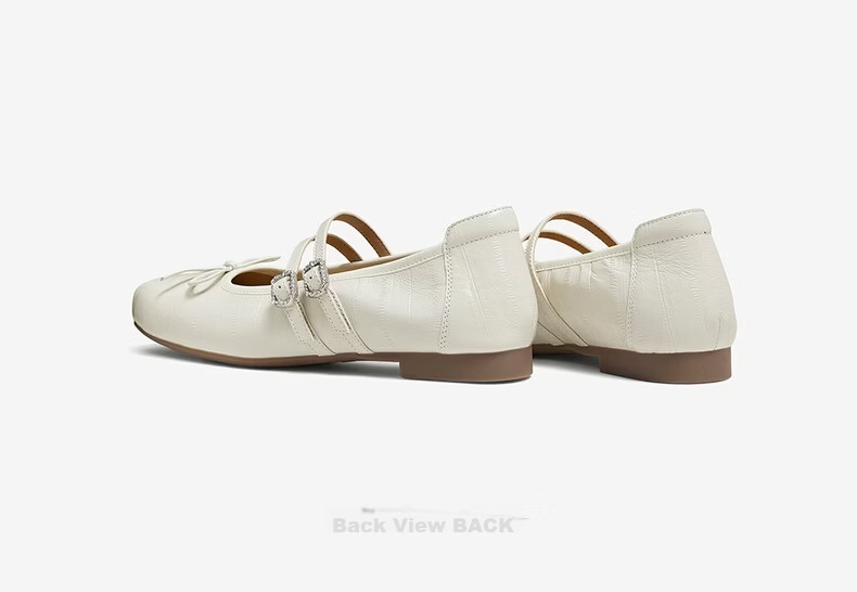 BASTO [Film Diary] 26 Autumn Mall Ballet Mary Jane Shoes Women Flat Silver Single Shoes 29