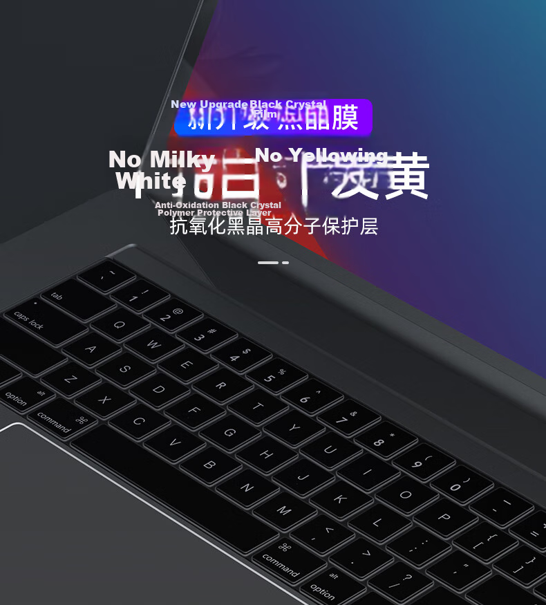 DiYi Workshop Ultra-Thin Black Crystal Nano Keyboard Cover for MacBook 13 Neo Dustproof Protective Film 5