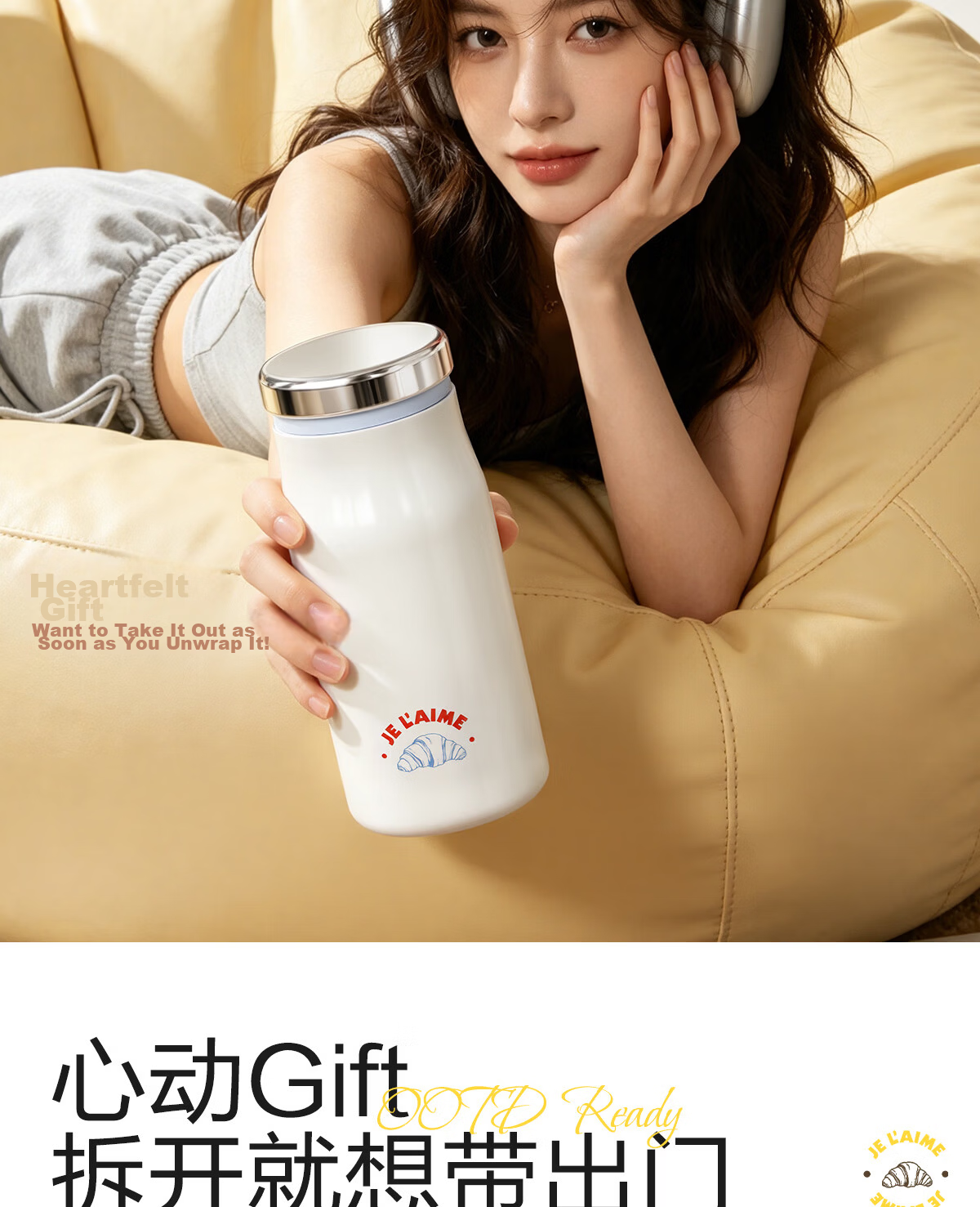 SUPOR Rotating One-Touch Insulated Water Bottle High-Value New Style for Men and Women Children's Student Cup 12
