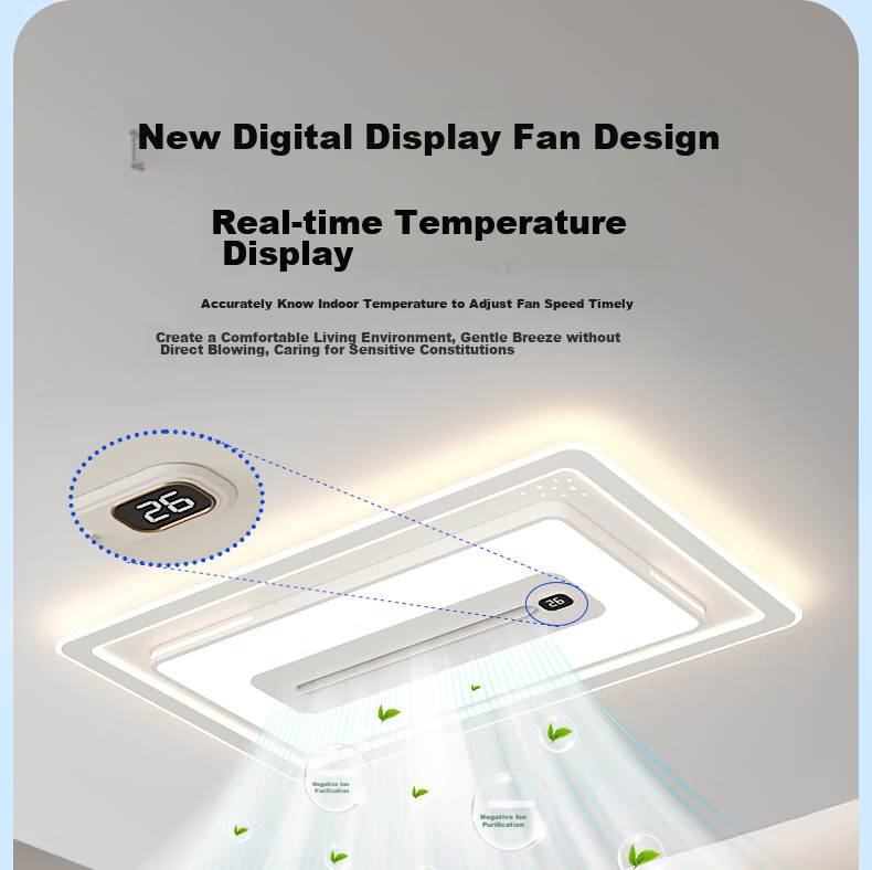 Great Wall LED Bladeless Ceiling Fan Light Modern Minimalist Living Room Bedroom Ceiling Fan Lamp Zhongshan Lighting 8