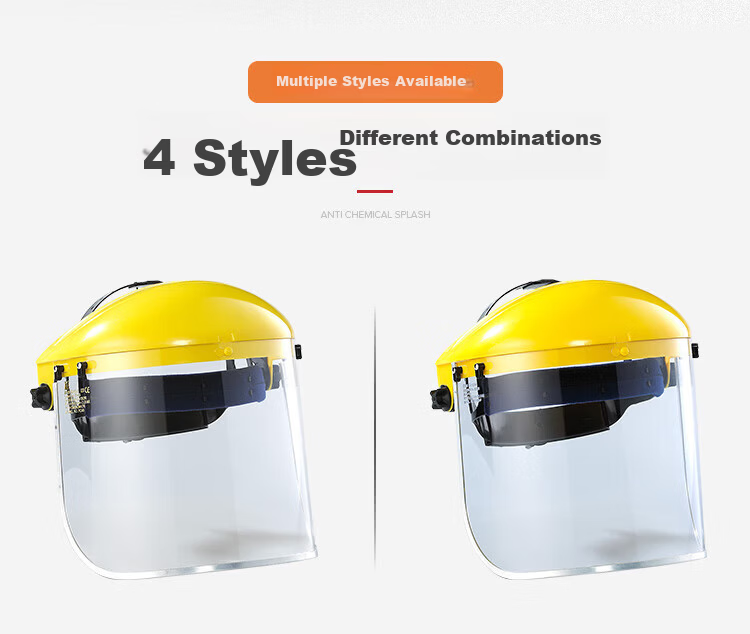 BLUE EAGLE Transparent 1mm Thick Wide-View Head-Mounted B1+FC48N High-Speed Impact Resistant Face Shield Goggles Industrial Cutting Grinding Liquid Splash Protection 3