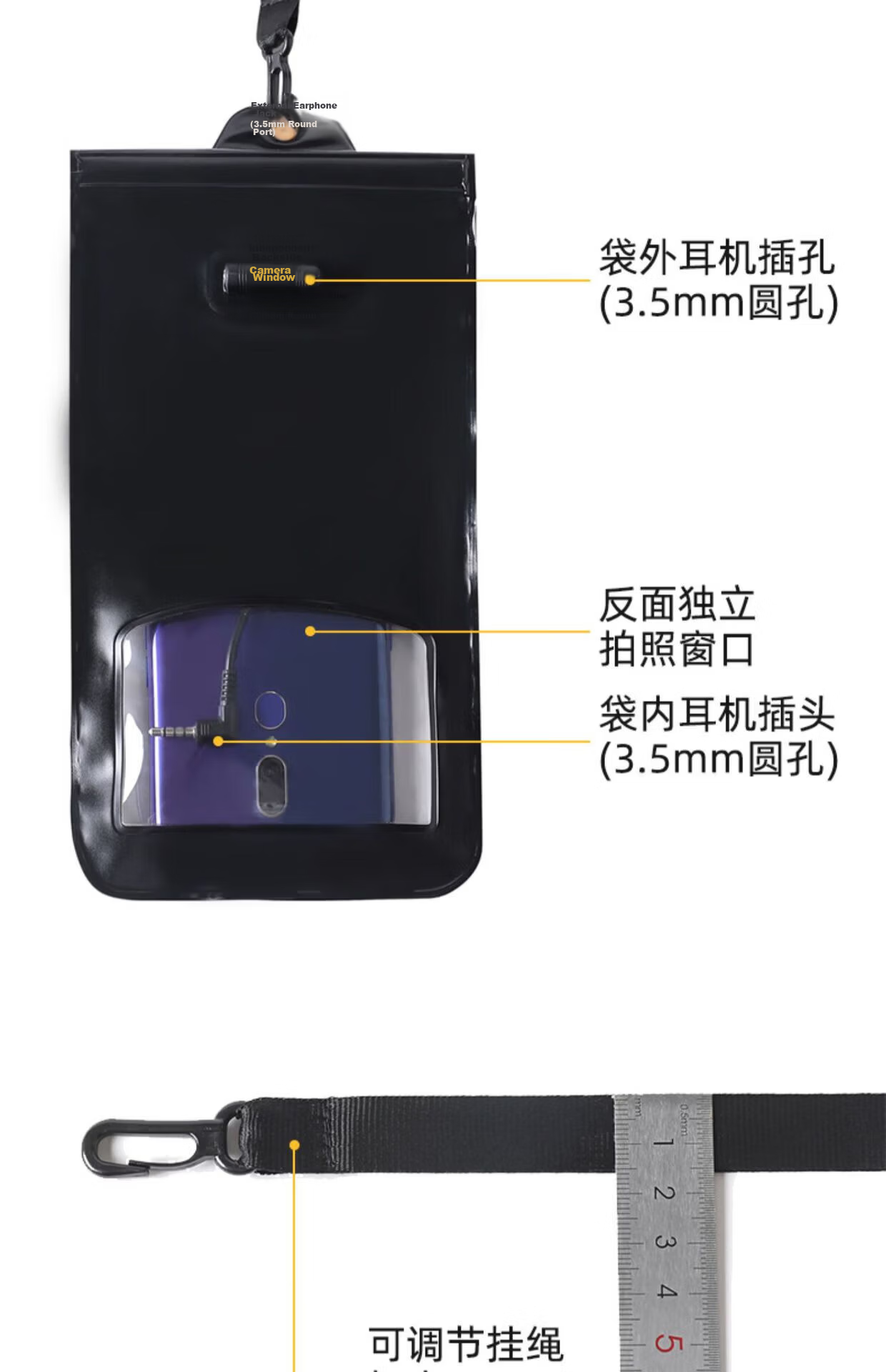 Liomirror Waterproof Phone Pouch for Riders Touchscreen Compatible Charging Swimming Photography with Earphone Jack 5