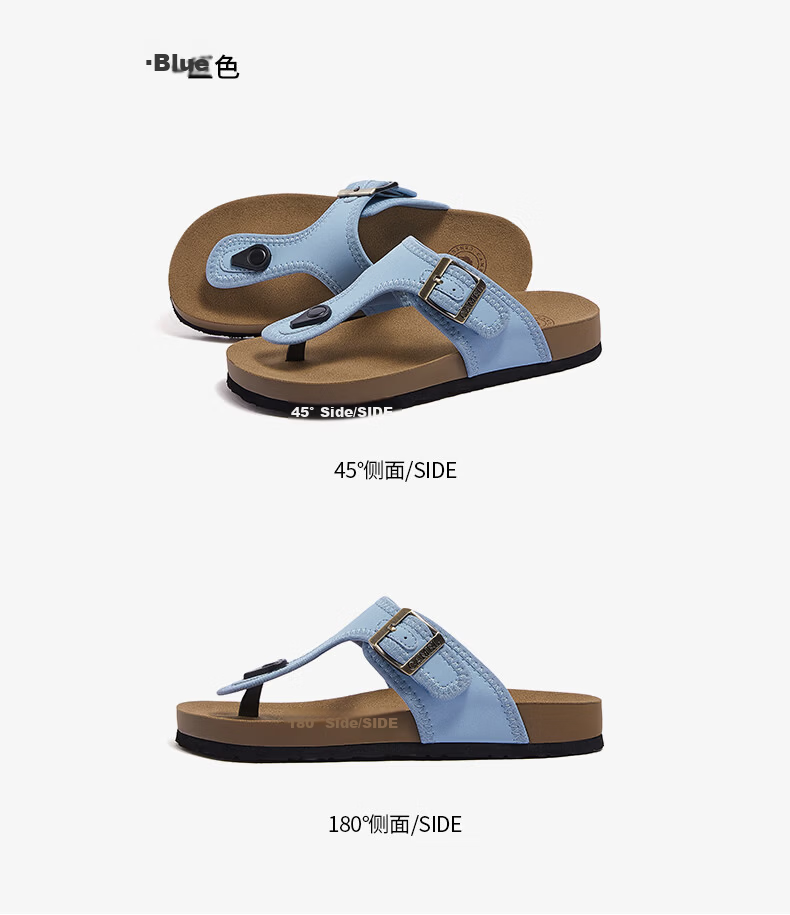 CAMEL Women's Beach Sandals Simple Casual Toe-Post Buckle Birkenstock Style L26M504036 Off-White 37 25