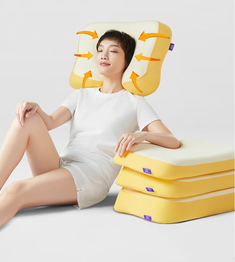 Let's Sleep Silicone Toast Pillow for Adults, Mother And Baby Class A, Cervical Spine Memory Pillow, Slow Rebound High Breathable Nipple-Level Material 8
