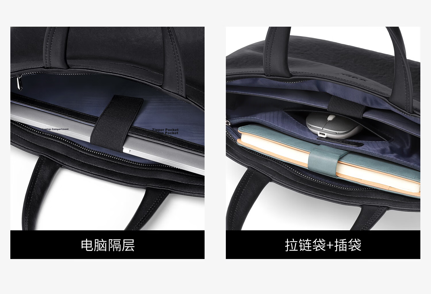 GOLF Men's Briefcase First Layer Cowhide Handbag 13.3/14 Inch Laptop Bag Business Document Bag 13