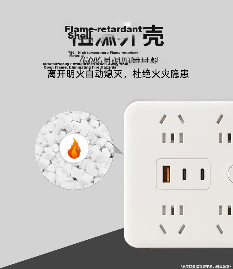 Delipow Power Strip USB/Type-C Fast Charging Multifunctional Desktop Charging Station Socket New National Standard Extension Cord 3M Cable 6