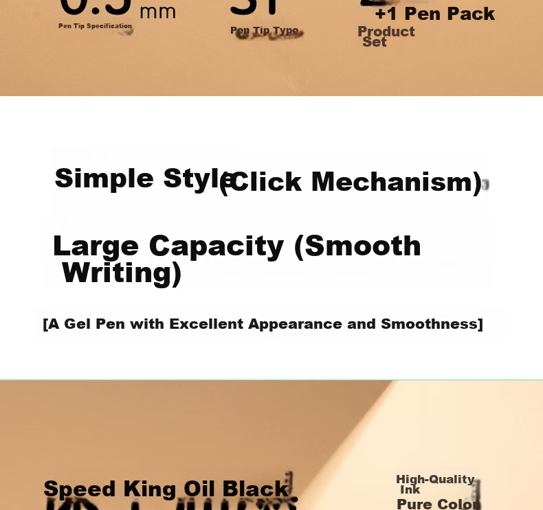 Deli Quick-Drying Retractable Exam Gel Pen, 0.5mm ST Tip, Student Practice Pen, Exam Pen, Special for Exam Preparation And Testing, Black, 12 Pens/box V5 3