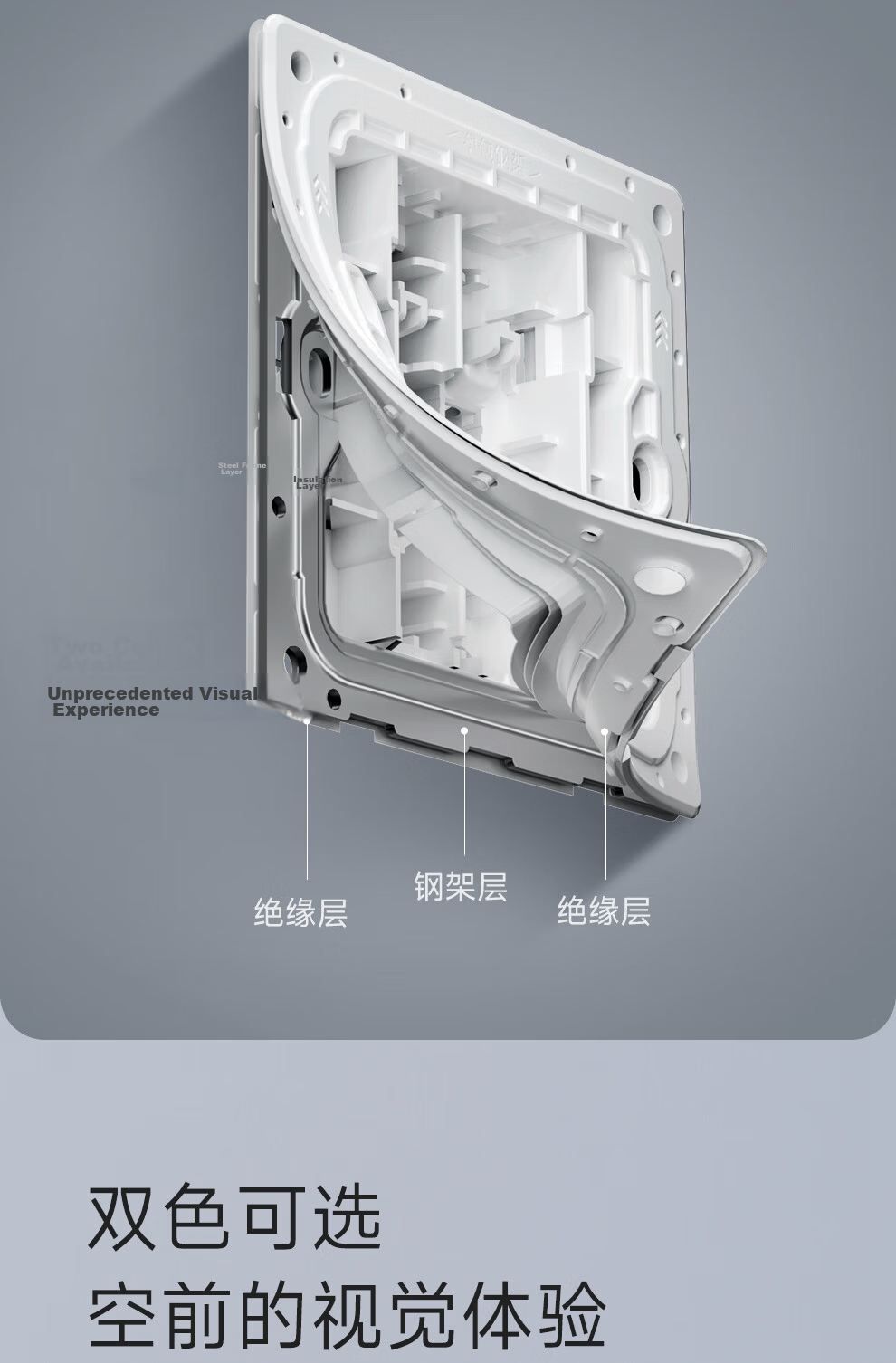 NVCleishidiangong Switch Socket, Three-Way Double Control Switch, 86-Type Ultra-Thin Panel Switch, N29 Misty Gray 10