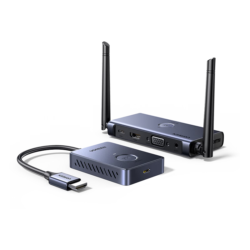 UGREEN HDMI Wireless Display Adapter 4K HD Conference Screen Mirroring Device for Laptop Set-Top Box TV Monitor Projector Point-to-Point 100m Transmission Model 65568